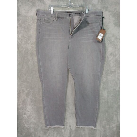Jen7 For All Mankind Jeans Womens 20 Gray Denim Ankle Skinny High Rise Stretch - Picture 1 of 11
